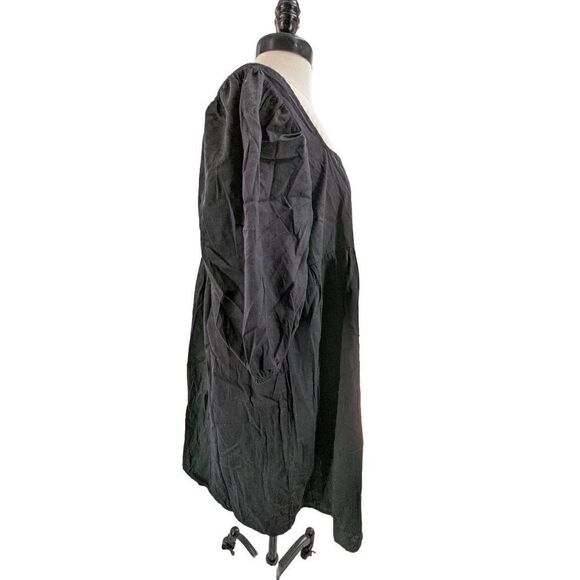 Lumiere Women Black Square Neck Cotton Mini Dress Size Large - Picture 6 of 12